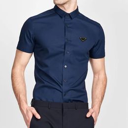 Novo designer de camisa masculina moda casual negócios social camiseta cocktail festa marca quatro estações fino ajuste manga curta topo