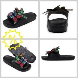 Women Summer Craft Embroidered Three Dimensional Butterfly Slippers GAI sandals fashion heel 2024 embroid Retro New Thick Heels easy matching big size36-41
