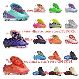 Zoomes Mercuriales Vapores XVes Elitees AG Mens Soccer shoes Cleats Football Boots scarpe da calcio Bonded Pack