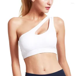 Yoga Outfit Sexy One Shoulder Solid Sports Bra Women Fitness Bras Gym Padded Sport Tops Athletic Vest Running Push Up Brassieres