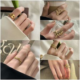 New Fashion Titanium for Women's Small and High End Light Luxury Instagram Style Stainless Steel Open Ring