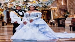 2023 Plus Size Arabic Aso Ebi Luxurious Lace Beaded Wedding Dresses Mermaid Long Sleeves Bridal Dresses Vintage Wedding Gowns GC118158249