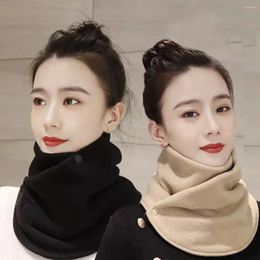 Scarves Lamb Fleece Women Thickened Winter Warm Fake Collar Plush Bib Snood All-inclusive Double-side Neck Scarf Ring 2024