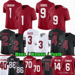 2024 NEW 9 Joshua Dobbs Kyler Murray Football Jersey Budda Baker Marquise Brown JJ Watt James Conner Rondale Moore Michael Wilson Paris Johnson Jr Larry Fitzgerald Za