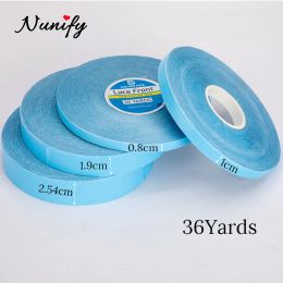 Adhesives 1 Roll 1.9CM*36 Yards Super Hair Blue Tape DoubleSided Adhesive Tape For Hair Extension 0.8Cm Lace Front Wig Tape For Toupee