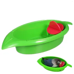 Other Bird Supplies For Dogs Bath Tub Leaf Shape Parrot Birdbath Shower Box Bathroom Feeder Bowls