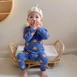 Baby Clothing Set Cotton Toddler Girls Sleeper Infant Pajama Boys Bear Suit 240313