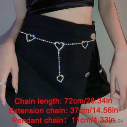 Belts Metal Heart Chain Belts For Women Waistbands For Dress Waist Chain Belts Rhinestone Crystal Belly Chain