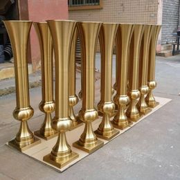100cm height flower vase gold metal candle holder candle stand wedding Centrepiece event party road lead home decor 10 pcs/ lot