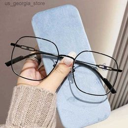 Sunglasses Sunglasses Portable Anti-Blue Light Glasses Square Eyeglasses Computer Goggles Blue Ray Blocking Optical Spectacle Eyeglass Y240320