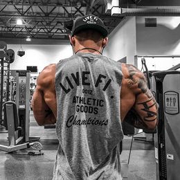 Mens Cotton Bodybuilding Undershirt Tank Tops Gym Fitness Sleeveless Shirt Male Singlet Summer Clothing Casual Basketball Vest 240311
