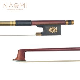 Guitar NAOMI 4/4 Size Violin/ Fiddle Bow IPE Bow Round Stick Ebony Frog W/ Peacock Inlay Exquisite Bow