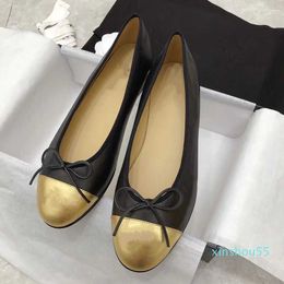 2024 Womens Autumn New Style Bow Tie Ballet Flat Comfortable Soft Bottom Ladle Shoes