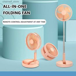 Electric Fans Foldable desktop fan USB charging desktop cooling fan retractable silent electric fan air cooler remote control fan home officeY240320