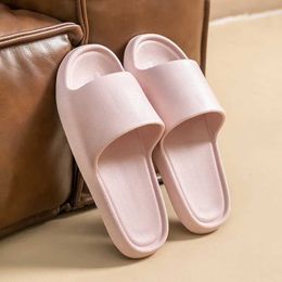 Slippers Women Beach Slides Leather Texture Solid Mens Indoor Bathroom Anti Slip Lightweight Eva Flip Flop Couple Sandals Summer014H28 H240322
