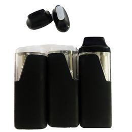 USA STOCK 1ml Disposable Vape Pen E-cigarette Pod Black Box Pens Carts Thick Oil Empty Snap on Rechargeable 280mah Battery Ceramic Coil Vaporizer Custom Logo