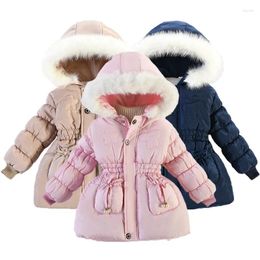 Jackets 2024 Winter Warm Jacket Heavy Thick Plus Velvet Hooded Coat For Kids Children's Outdoor Travel Clothing 1-4Years