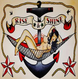 Sailor Jerry Tattoo Vintage rise shine Art Gifts Silk Poster Paintings3932411