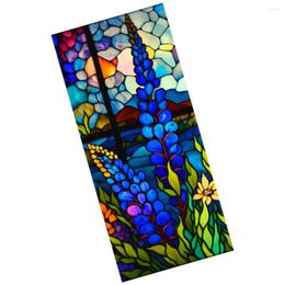 Window Stickers Vintage Decor Colorful Flowers Wall Sticker Stained Glass Film Mural Decorative Door
