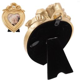 Frames European Heart-shaped Resin Po Frame Table Hanging Wall Wedding Ornaments Desk Holder Vintage Decor Picture