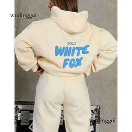 white foxx Hoodie Tracksuit Sets Clothing Set Women Spring Autumn Winter New Hoodie Set Fashionable Sporty Long Sleeved Pullover Hooded 6 94
