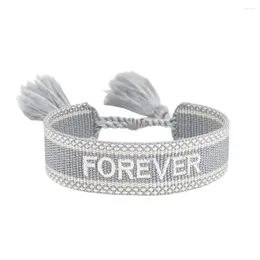 Charm Bracelets Ladies Wrap Tassel Exquisite Hand Decoration Embroidered Letters N Bracelet For Friends
