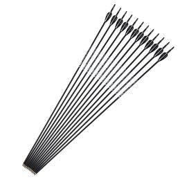 Equipment 31.5 inches Spine 700/1000 Carbon Arrows with Black and White Feather for Compound/Recurve Bow Hunting Archery
