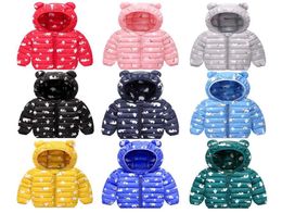 Kids Down Hoodies Coats Cotton Padded Bear Toddler Boys Jackets Designer Girls Snow Coat Warm Children Outwear Winter Kids Clothin5680471