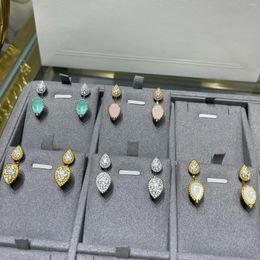 Stud Earrings Brand Vintage For Women Gift Luxury Jewelry Fashion Water Drop Designer Eardrop Pure 925 Sliver Party