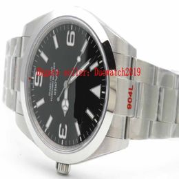 Orologi da uomo d'affari di lusso edizione automatica Cal 3132 movimento ARF 904L cinturino in acciaio solido nero 214270 zaffiro Explorer 114270 F259j