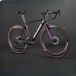 Bikes Ride-Ons 700C Racing Road Bike Aluminium Alloy 14/16 Speed Frame Gravel Bicyc Integrated Brake And Shift 18 Speed Hydraulic Disc Brake L240319