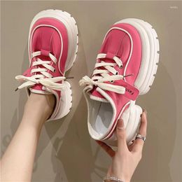 Casual Shoes Leisure Baotou Half Slippers For Female Outwear 2024 Spring/Summer Thick Sole Round Head Lazy Dad Trend