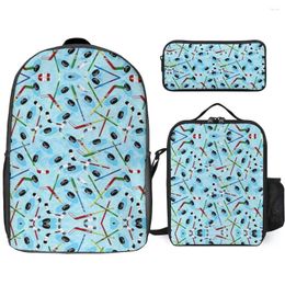 Backpack 3 In 1 Set 17 Inch Lunch Bag Pen Hockey Tools On Rink Throw Blanket For Sale Firm Creative Cosy Sports Activities