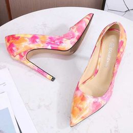 Dress Shoes New High heels sexy Pumps women shoes Spring Autumn Thin pumps Leopard Print Fashion Stripper 2020 Plus size H240325