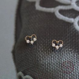 Stud Earrings Heart For Women 925 Sterling Silver Pave Zircon Luxury Versatile French Party Jewellery Gift