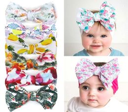 Printed Bow Turban Baby Girl Headbands Hair Accessories 6PCS baby accessories Stretchy Soft Hairbands Newborn Toddle Hairbow2128077