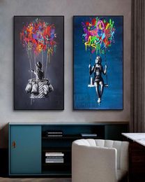 Paintings Pics Abstract Banksy Street Graffiti Art Canvas Painting Poster And Prints Wall Pictures For Bedroom Hoom Decoration Mur8584340