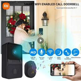Doorbells High resolution Visual intelligent security doorbell camera wireless video doorbell with infrared night vision real-time monitoringY240320