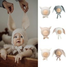 Baby Animal Wool Woven Soft Cute Autumn Winter 2024 Baby and Child Ear Protection Cat's Ears (steamed Cat-ear Shaped Bread) Lace Up Hat