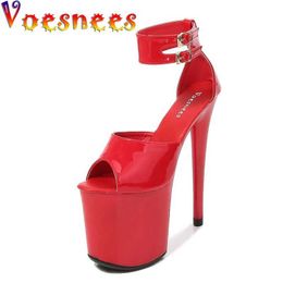 Dress Shoes Stripper Heels Women Sexy Shoe Sandals Club Platfrom-Color Girl Show 20CM Pole Dance Modern H240325