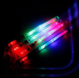 Seven Colors LED Light Up Wands Glow Sticks Flashing Concerts Rave Party Birthday Favors Large Transparent strap rope Party Supplies Colorful Flash Stick light toy