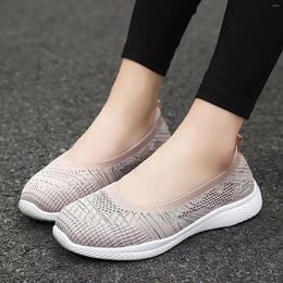 Casual Shoes Soft Bottom Mesh Upper Sneakers Women Summer Flat Breathable Comfortable Shallow Mouth Round Toe Easy To Wear