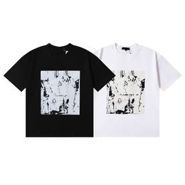 Mens T-Shirts designer fashion abstract style figure print high weight double cotton short sleeve T-shirt for men and women