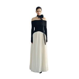 Sexy Dempsey Dress Good Fabric 70% Tencel 30% Wool White Ant Manufacturers Design Clothes Women Elegant Long Dresses