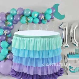 Tableware Baby Shower Birthday Party Decorations Banquet Wedding Home Supplies 5 Layer Tulle Table Skirt Tutu Skirts 240307