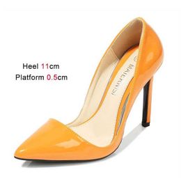 Dress Shoes Candy Colored Sexy Pointed Pumps 11CM European And American Party Womens Comfort Shallow Mouth Office High Heels Big Size H24032504