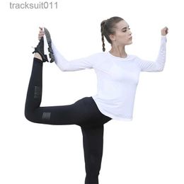 Active Sets Breathable Fitness Womens Yoga Shirt Womens Yoga Top Long sleeved T-shirt Womens Sports ShirtC24320