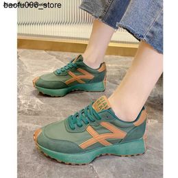 Casual Shoes Sneakers Leather platform pumps New Leisure Light Anti-slip Green Running Shoe Fashion Designer casual shoes flat basket femme Q240320