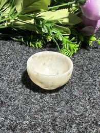 Decorative Figurines Natural Stone Crystal Small Bowl Aura Home Decoration Wiare Tableware Set Green Yellow White Grey Jade Holiday Gift