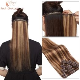 Extensions Rich Choices 8Pcs Clip In Hair Extensions Real Human Hair Ombre Colour Hairpins Clip In Hair Extension 1024 Inch 50G80G